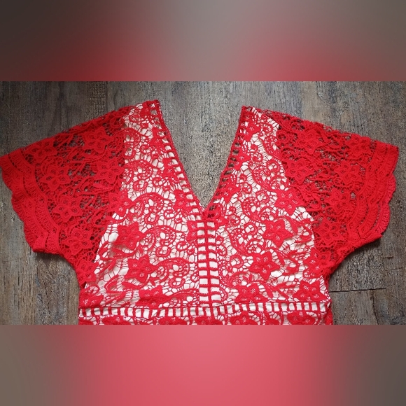 Soieblu Women's Red Lace Dress Size 3X - Picture 2 of 6
